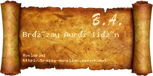 Brázay Aurélián névjegykártya